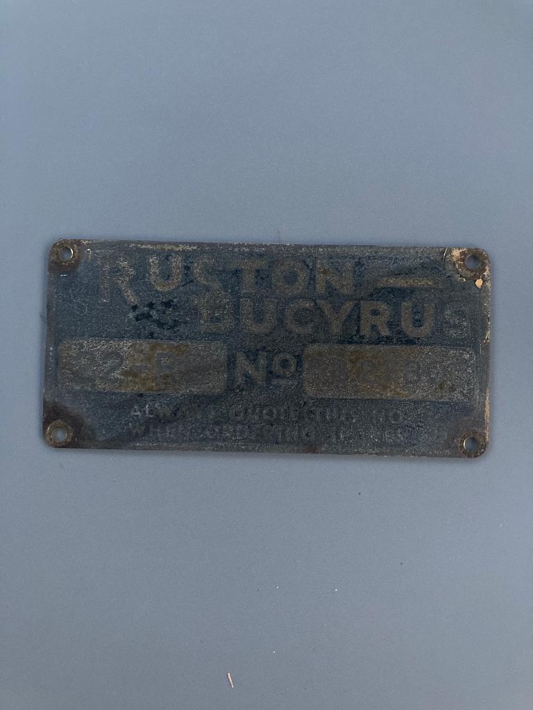 Ruston bucyrus type plaat, Ophalen of Verzenden, Gebruikt, Auto's