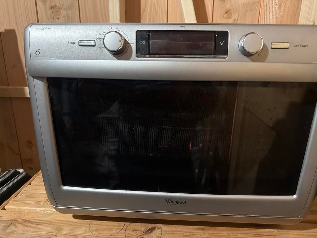 Whirlpool Combimagnetron - Zilverkleurig, Witgoed en Apparatuur, Magnetrons, Gebruikt, Vrijstaand, Combimagnetron, 60 cm of meer