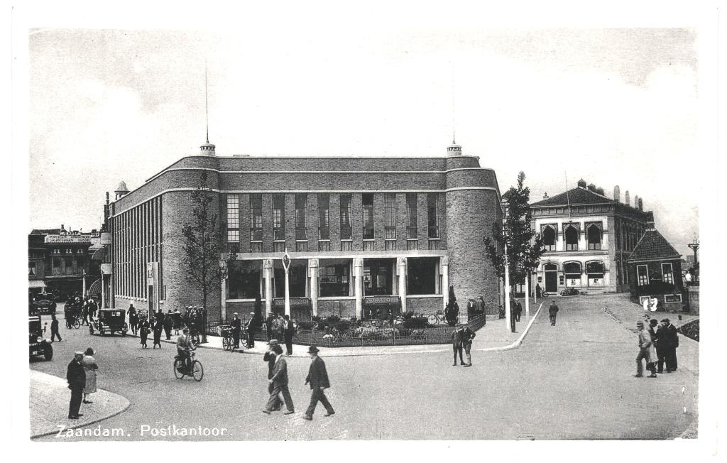 700007 Zaandam Postkantoor NH 1939 Gelopen met postzegel, Ophalen of Verzenden, 1920 tot 1940, Gelopen, Noord-Holland