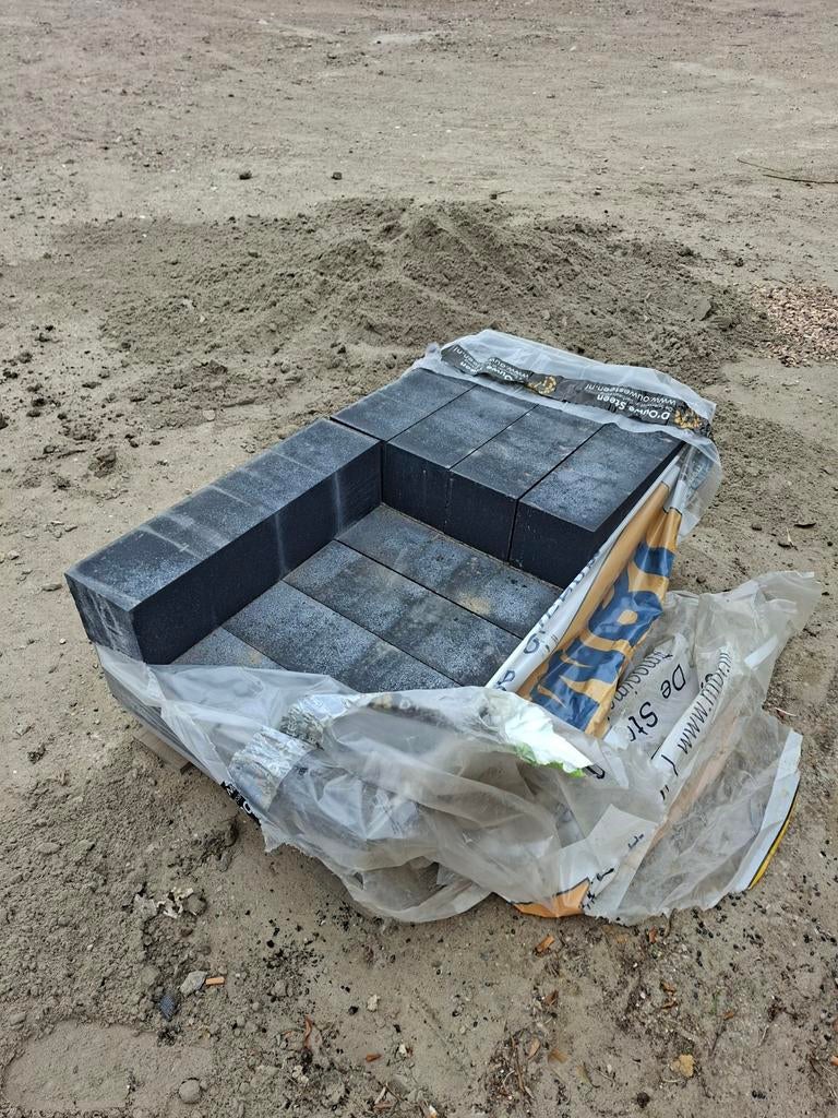 Nieuwe antraciet patioblokken voor terras of oprit, Ophalen, Nieuw, Minder dan 5 m², Beton