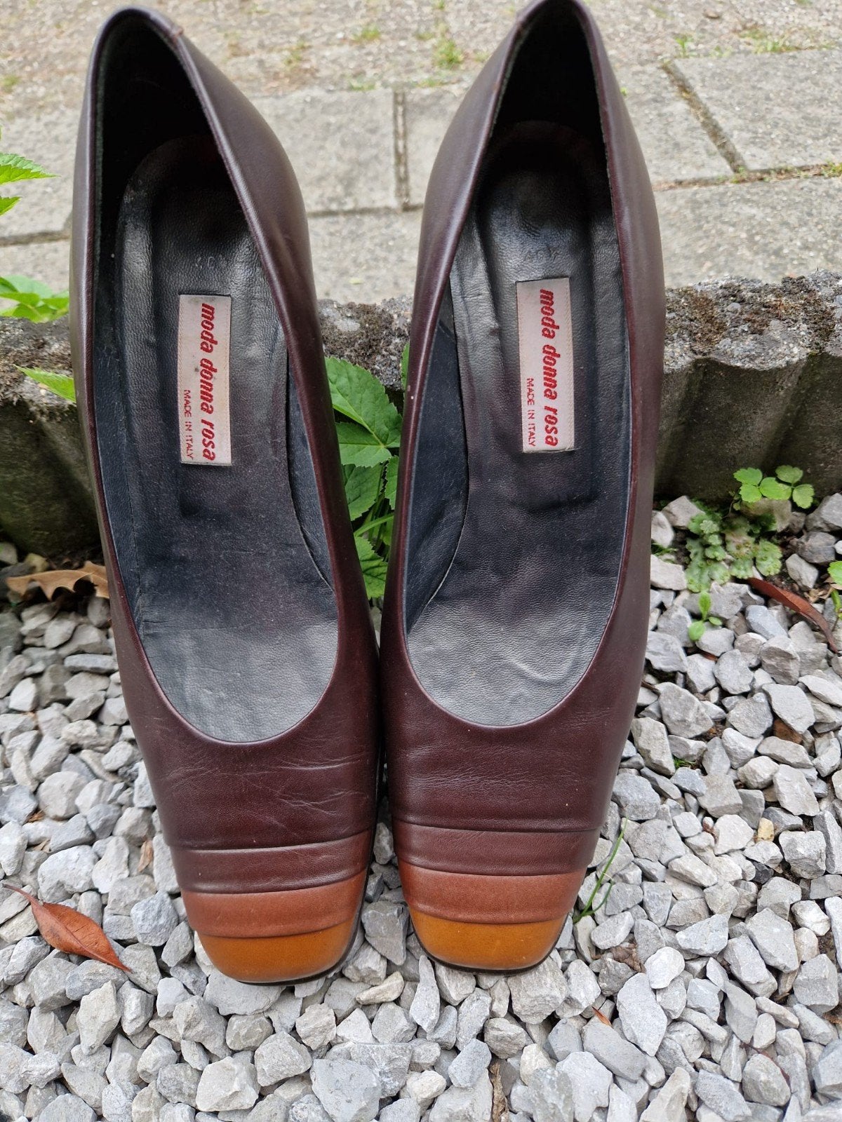 Moda Donna Rosa Leren Pumps -Maat 40.5 -Bruin - Made in Ita, Kleding | Dames, Schoenen, Pumps, Bruin, Ophalen of Verzenden, Moda Donna Rosa