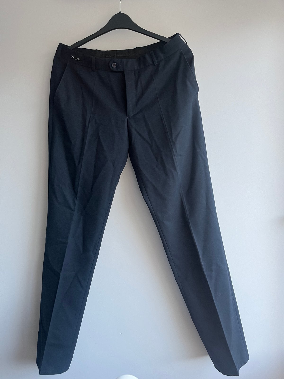 Donkerblauwe herenpantalon, Ophalen of Verzenden, Gedragen, Maat 48/50 (M), Blauw