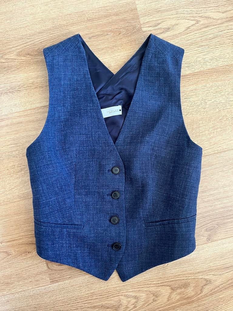Zara gilet ZGAN, Ophalen of Verzenden, Zo goed als nieuw, Maat 36 (S), Blauw