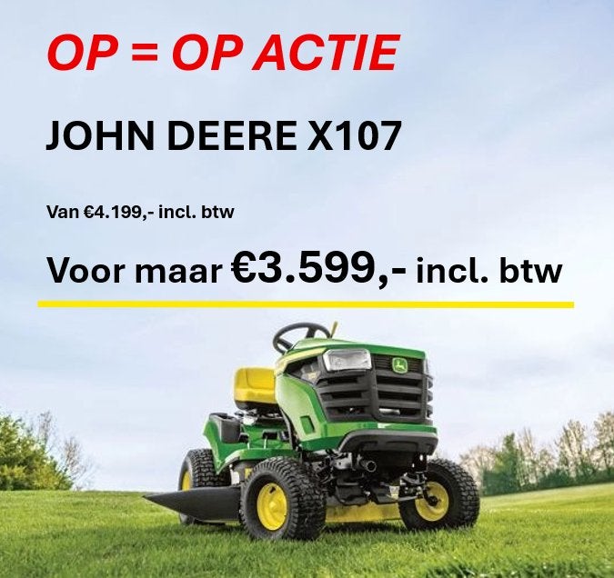 John Deer X107 - OP=OP ACTIE PRIJS!, Nieuw, Ophalen, John Deere, Mulchfunctie