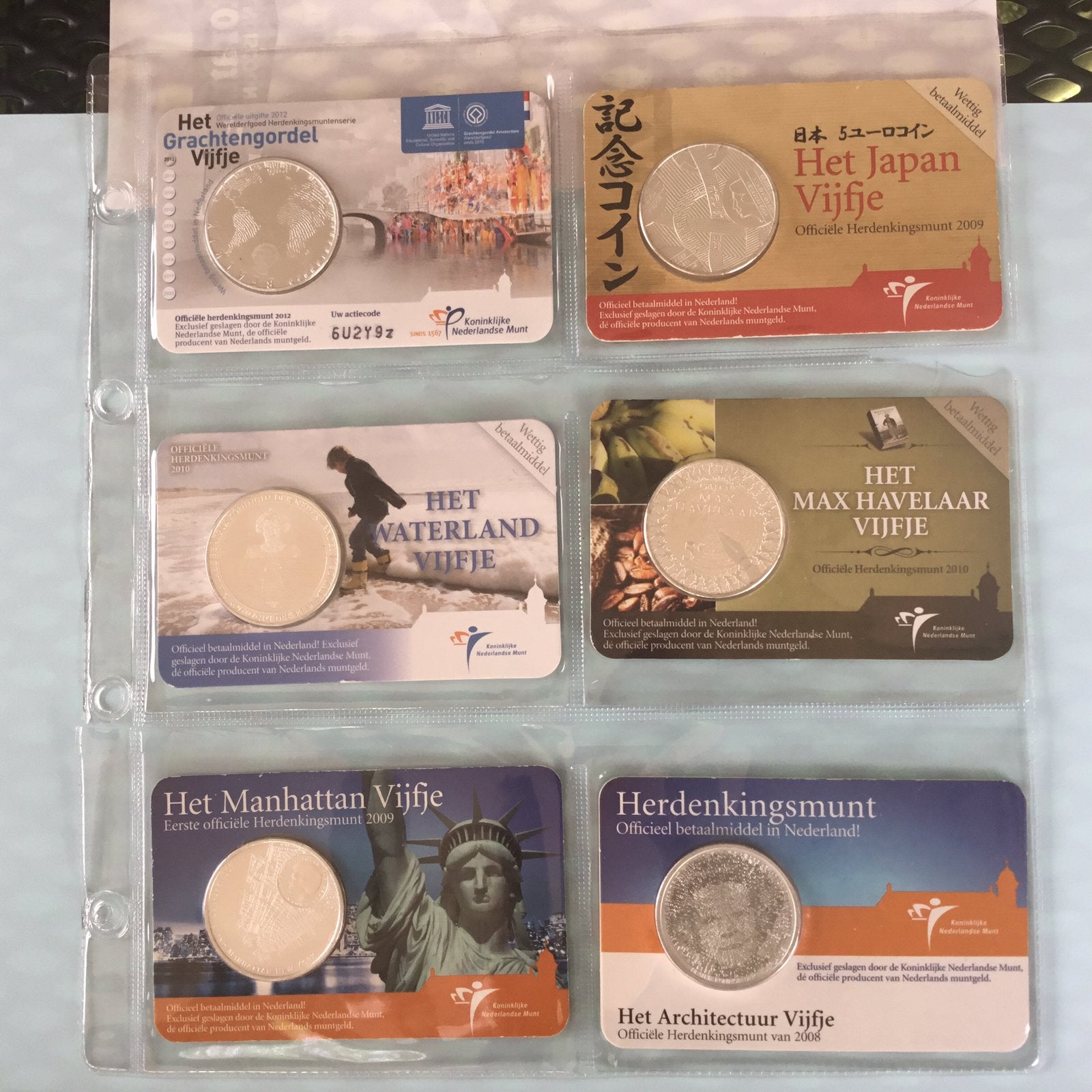 DIVERSE COINCARDS UNC. 6X, Ophalen of Verzenden, Overige landen, 2 euro