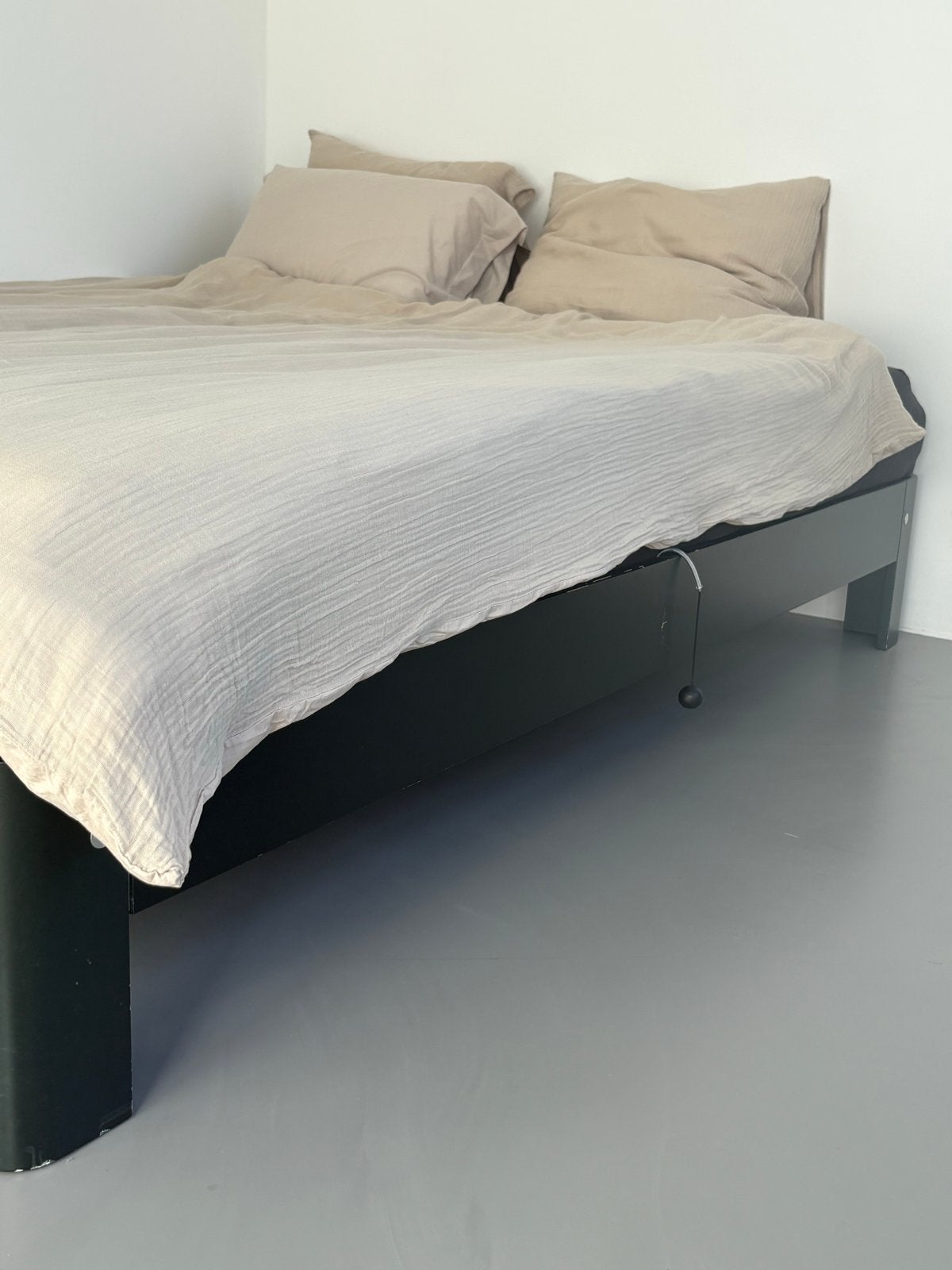 Donkergroen Auping bed 180x220 met matras, Ophalen, Bruin, Tweepersoons, 180 cm