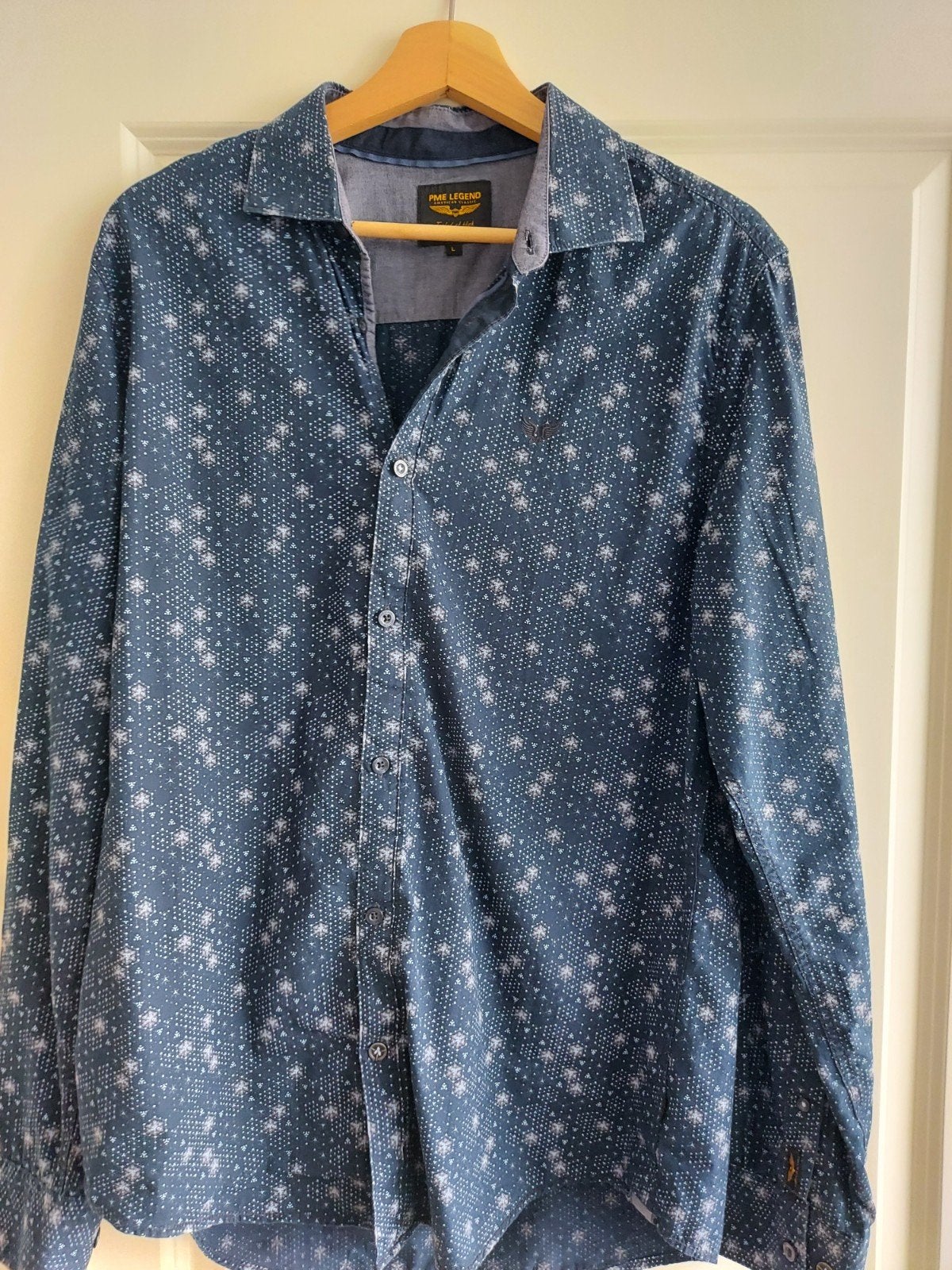 PME Legend blauwe blouse maat L, Kleding | Heren, Overhemden, Ophalen of Verzenden, Gedragen, Blauw, PME Legend