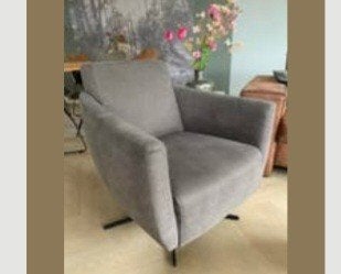Grijze draaifauteuil in goede staat, Ophalen, Gebruikt, Stof