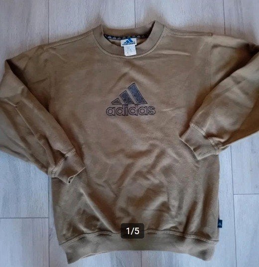 Adidas; Sportieve vintage sweater; maat S, Bruin, Adidas, Overige typen, Ophalen of Verzenden