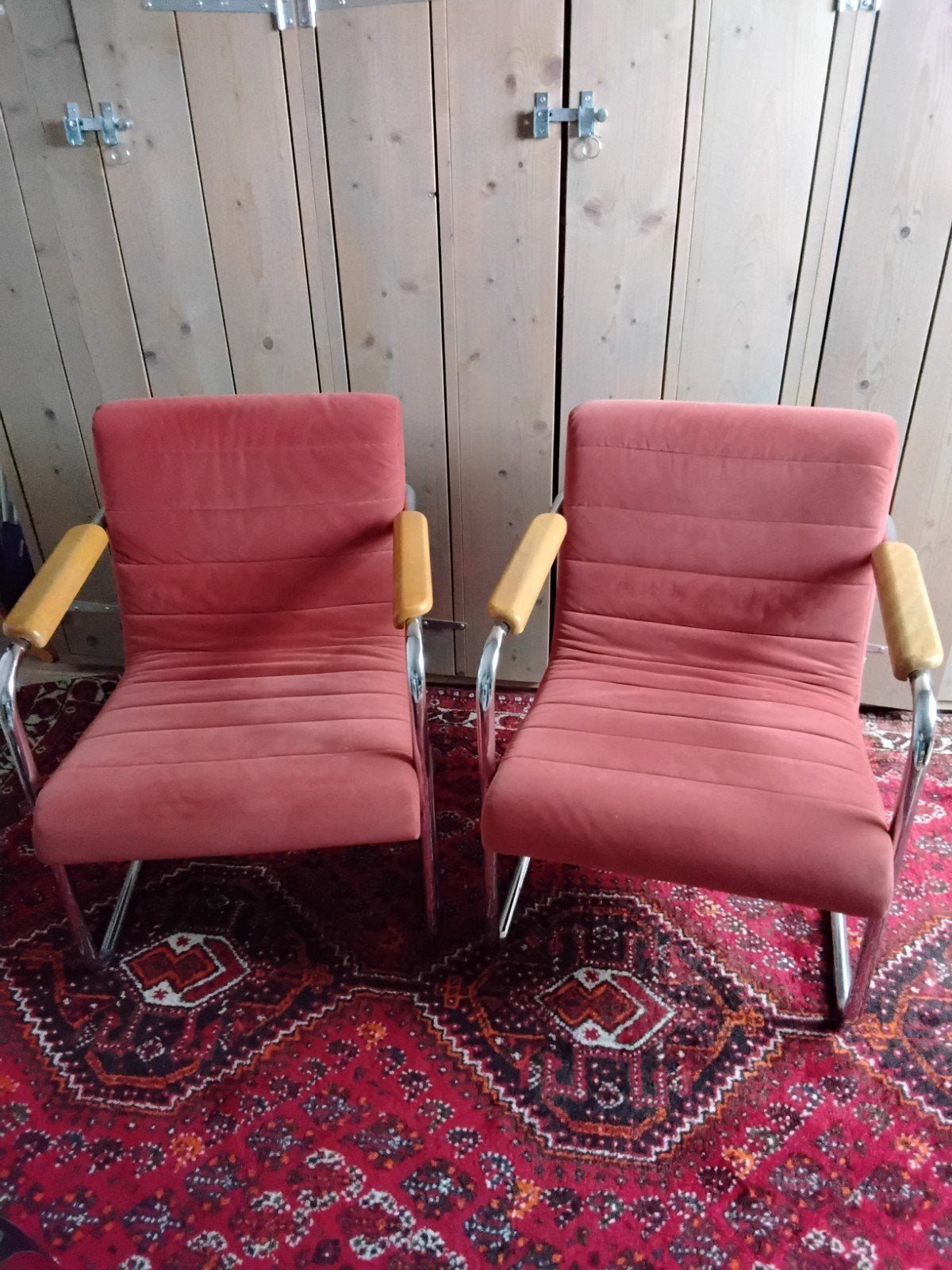 Vintage fauteuils Crack by Machalke (set van 2), Huis en Inrichting, Ophalen, Hout, Minder dan 75 cm, Vintage