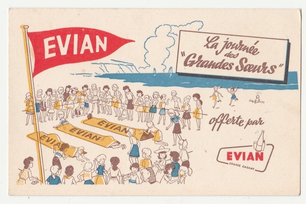 Reclame.  EVIAN.   Bronwater.  Illustrateurs., Verzenden, 1960 tot 1980, Gelopen, Overige thema's