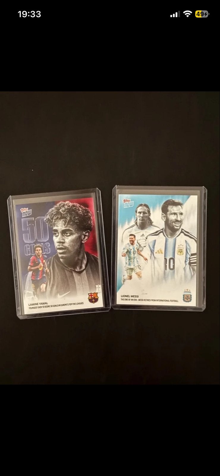 Topps Now Lamine Yamal & Lionel Messi Voetbalkaarten, Ophalen of Verzenden, Zo goed als nieuw, Buitenlandse clubs, Spelerskaart