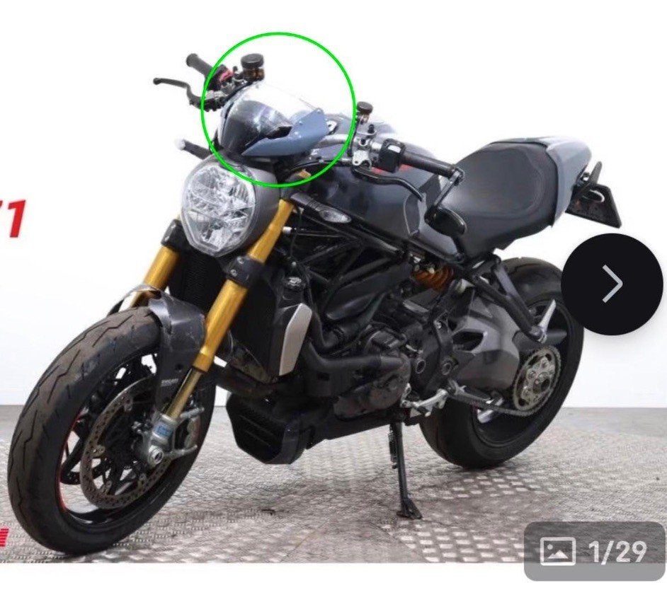 Kuip ruitje Ducati Monster 1200 S 2017 en Originele Uitlaat, Ophalen, Gebruikt