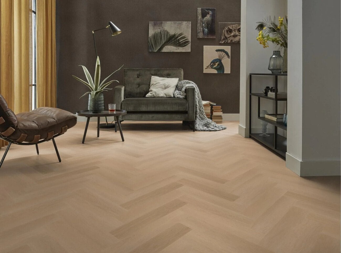 2 Pakken Dark Oak PVC Visgraat, Kunststof, 50 tot 150 cm, Overige typen, Nieuw