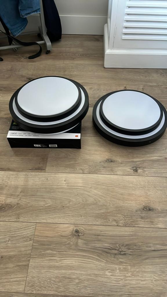 Zwarte led plafond lampen nieuw 30cm, Ophalen of Verzenden, Zo goed als nieuw