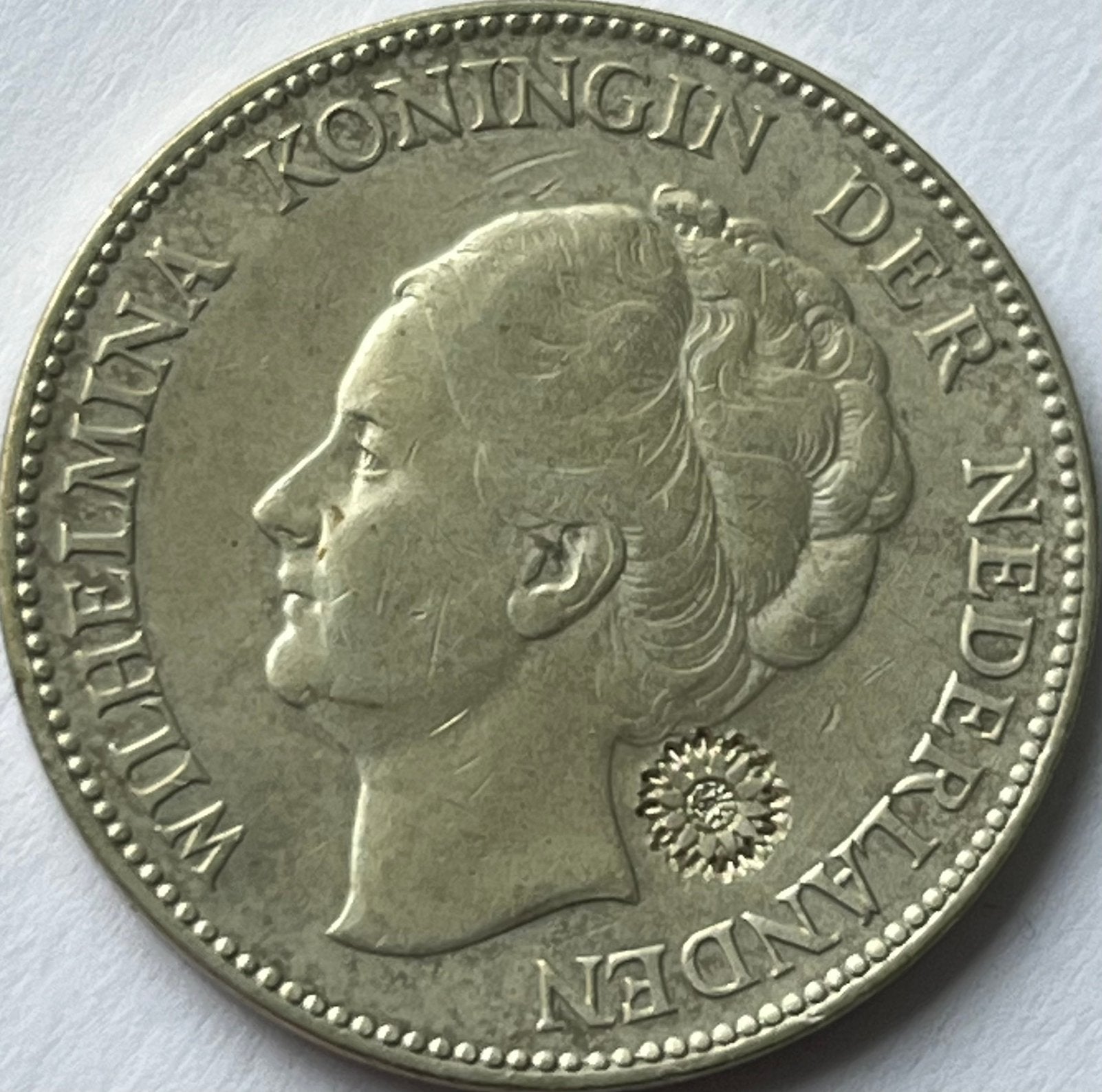 Zilveren gulden 1929 klop margriet, Postzegels en Munten, 1 gulden, Zilver, Ophalen of Verzenden, Koningin Wilhelmina