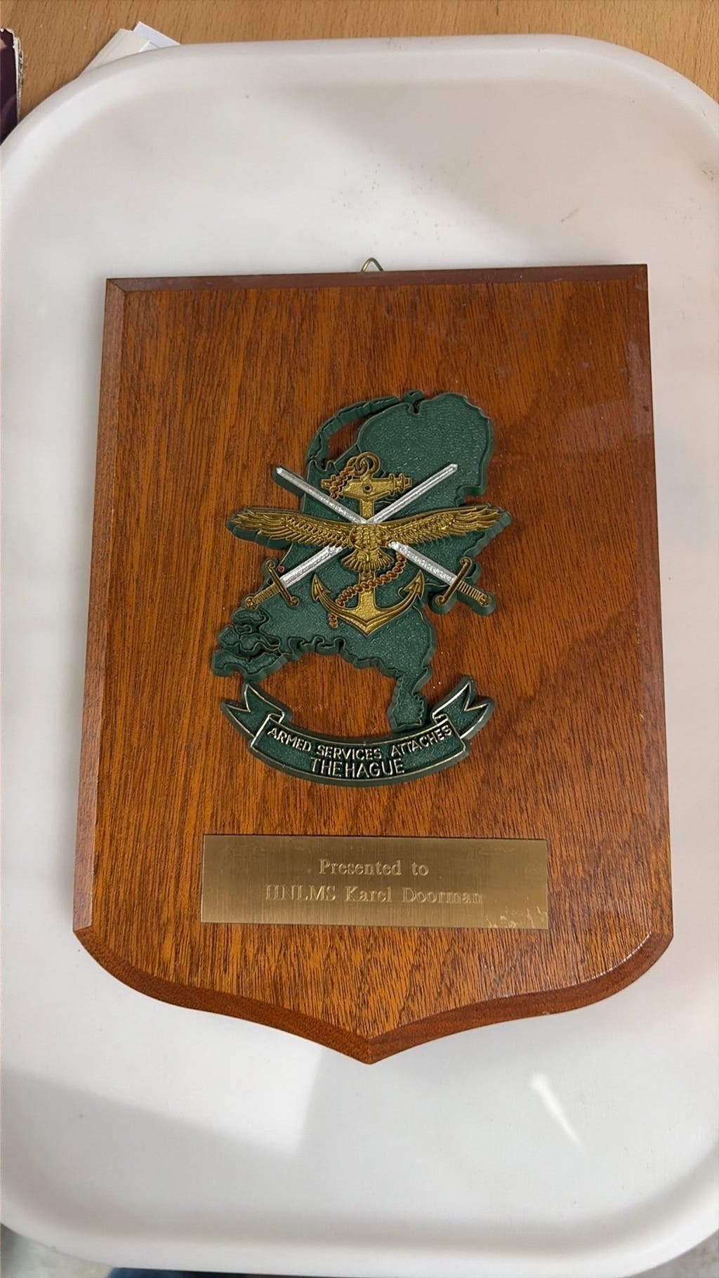 Wapen schild Karel doorman vintage, Verzamelen, Ophalen of Verzenden, Zo goed als nieuw