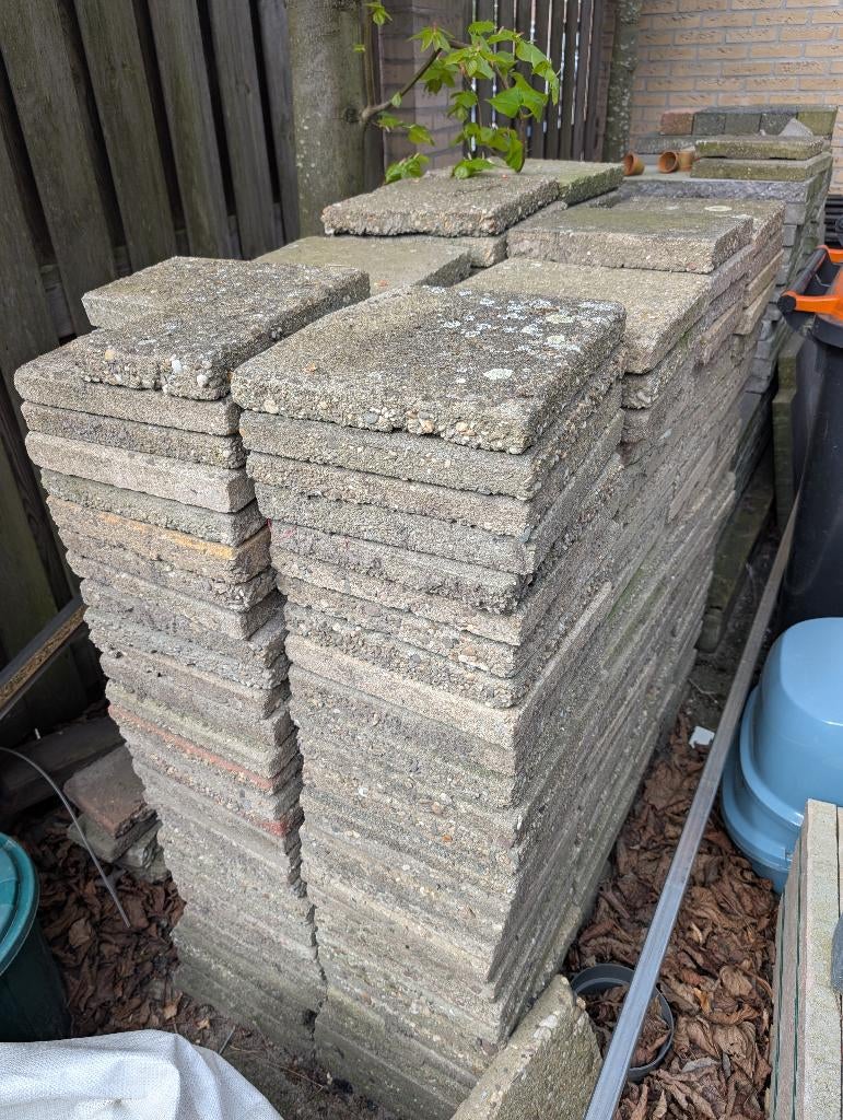 Stoeptegels gratis af te halen, Tuin en Terras, Tegels en Klinkers, Ophalen, Gebruikt, Overige typen, 10 m² of meer