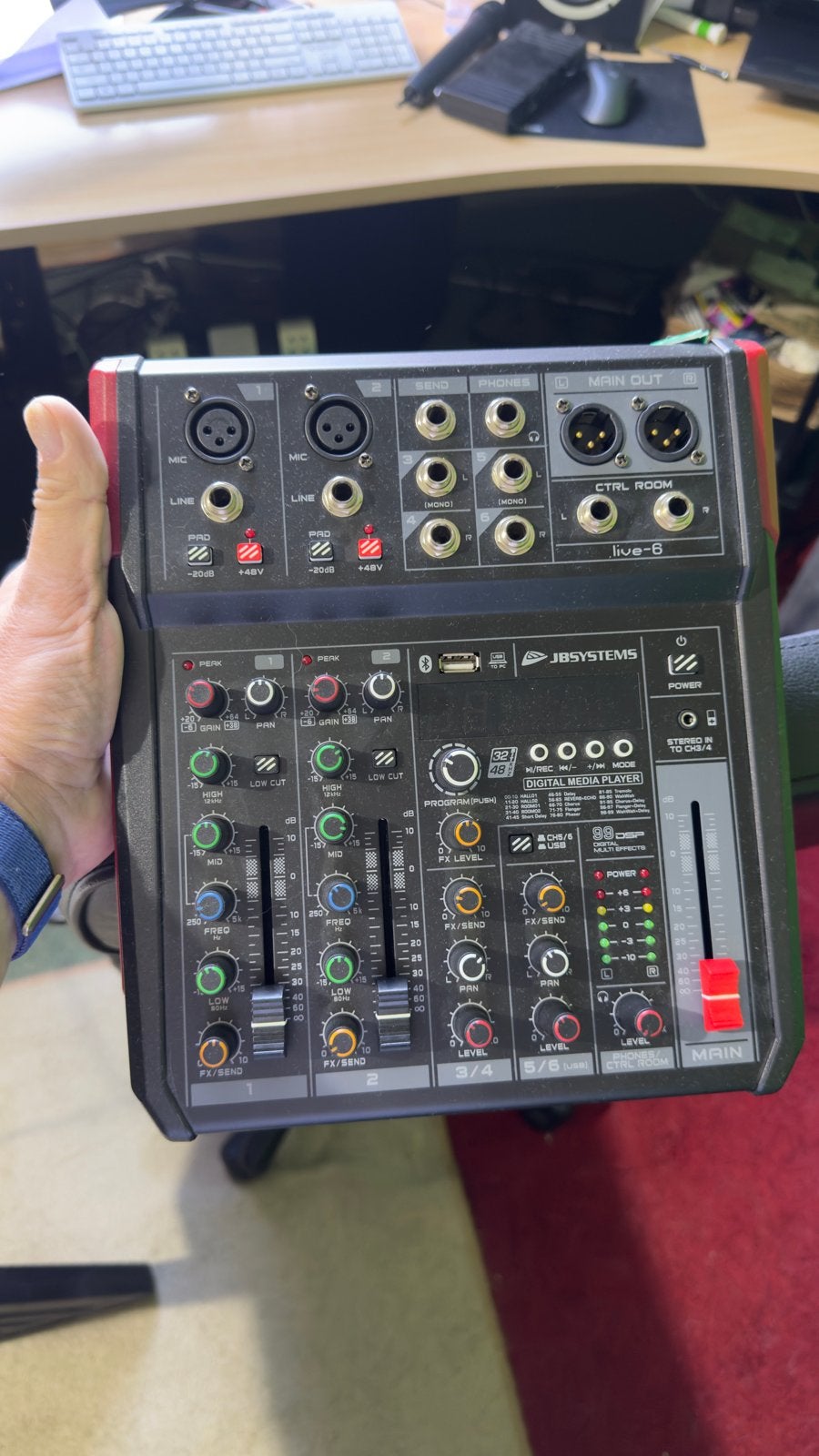 JB Systems Live-6 Mixer - Zo goed als nieuw, Ophalen of Verzenden, Zo goed als nieuw, Minder dan 5 kanalen, Microfooningang