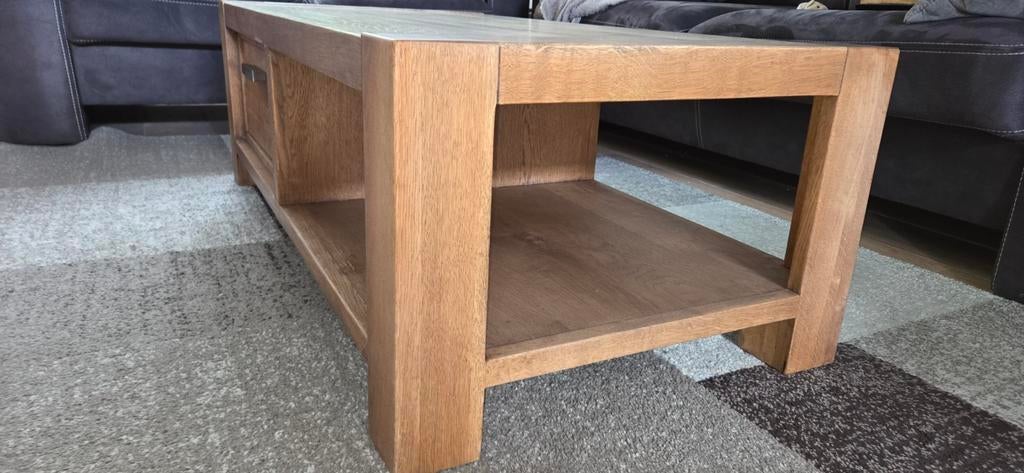 Eiken houten salontafel Happy@Home Berlin, Huis en Inrichting, Ophalen, Gebruikt, 100 tot 150 cm, Eikenhout
