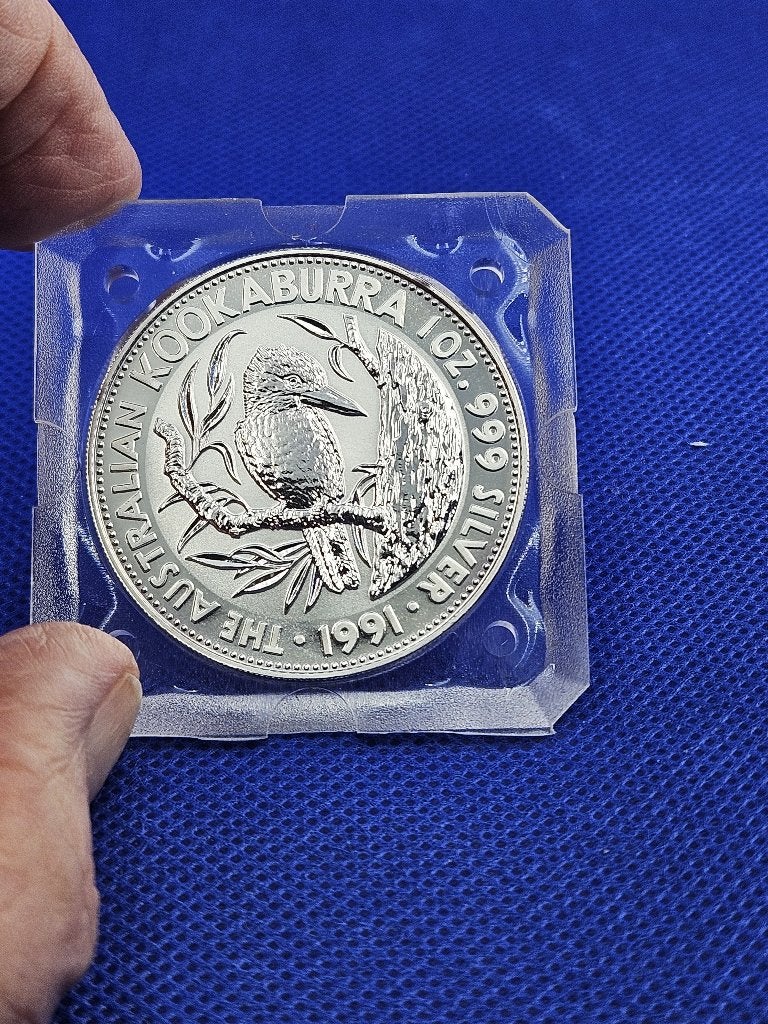 (9204) AUSTRALIA   KOOKABURRA 1991  ONE OUNCE, Ophalen of Verzenden, Losse munt, Zilver