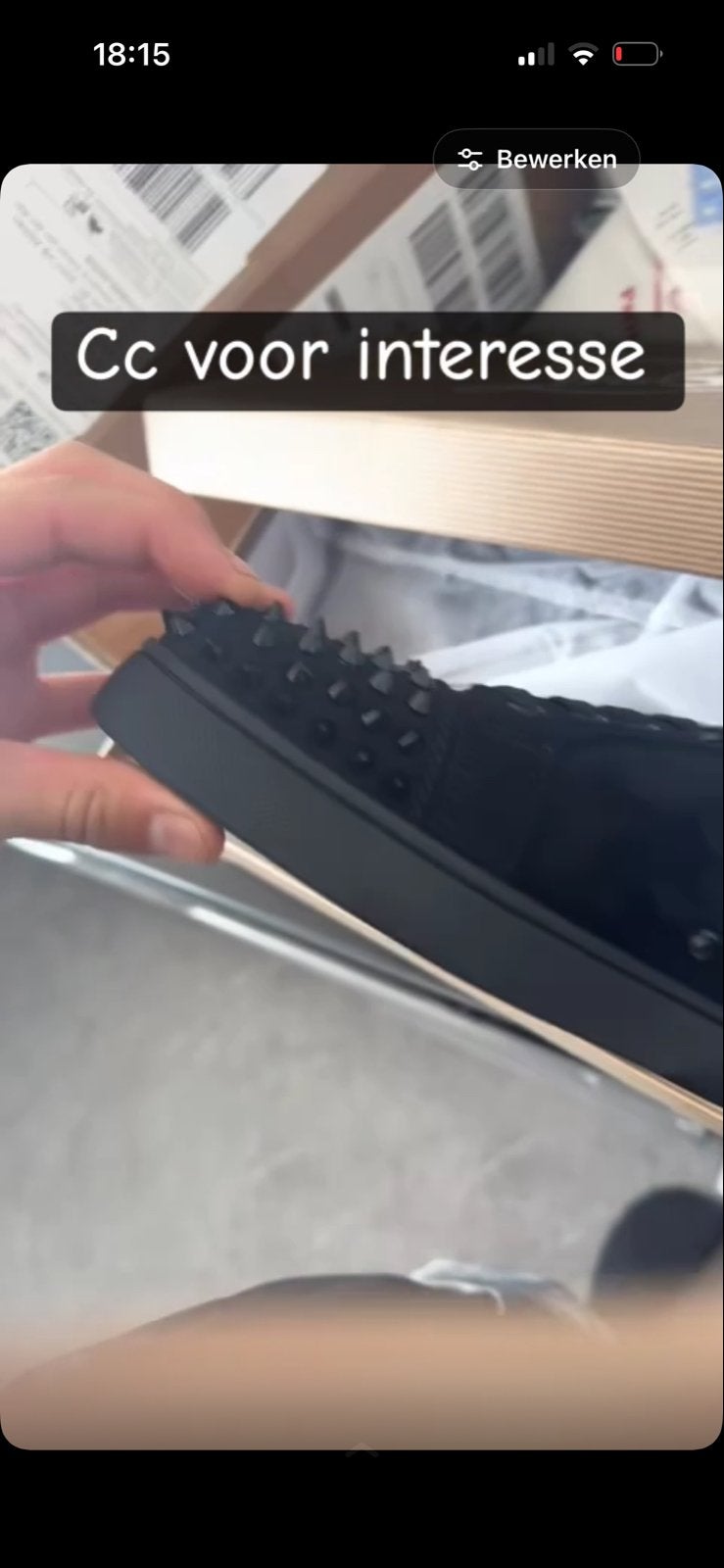 Christian Louboutin Louis Junior Spikes Heren Sneakers, Ophalen of Verzenden, Zo goed als nieuw, Zwart, Sneakers of Gympen