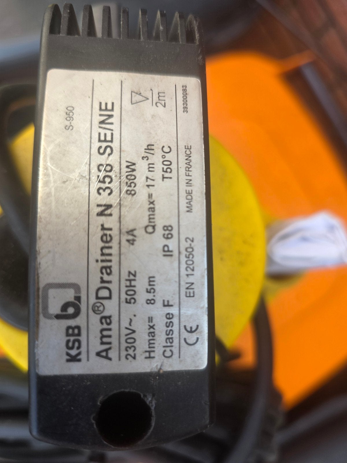 KSB Ama-Drainer N 358 SE/NE Dompelpomp 850W, Tuin en Terras, Ophalen of Verzenden, Zo goed als nieuw, Dompelpomp