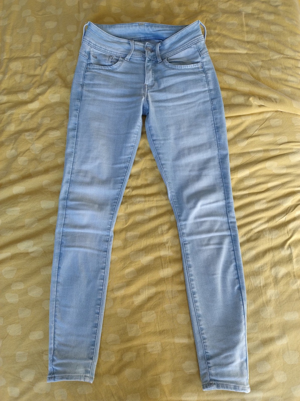 G-Star Lynn d-mid super skinny lichtblauw 27 30 xs 34 broek, G-star, Ophalen of Verzenden, Blauw, W27 (confectie 34) of kleiner