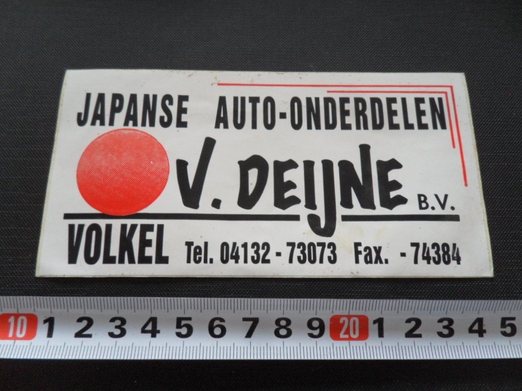 sticker volkel japanse auto-onderdelen DEIJNE tel 73073, Ophalen, Zo goed als nieuw