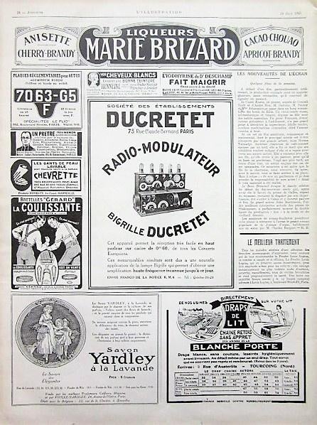 6 bladzijden vintage advertenties reclames uit 1925-1926, Ophalen of Verzenden, Gebruikt, Overige typen