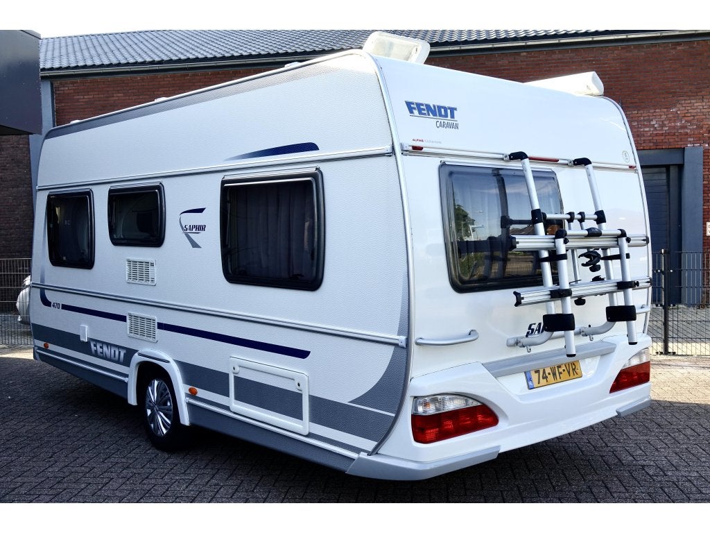 Fendt Saphir 470 TFB Mover Lufel Fietsrek 2X 1500 KG 2010, Caravans en Kamperen, Schokbreker, Rondzit, Dwarsbed, Bedrijf