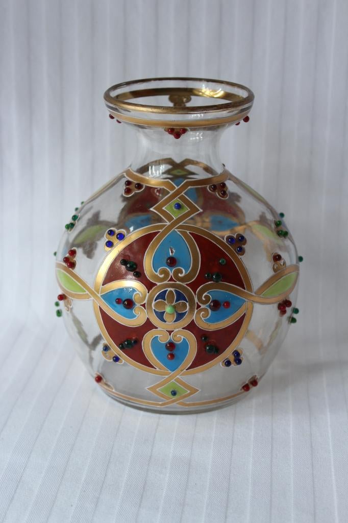 Antiek Art Nouveau Josephinenhutte vaas 1890-1900, Ophalen of Verzenden