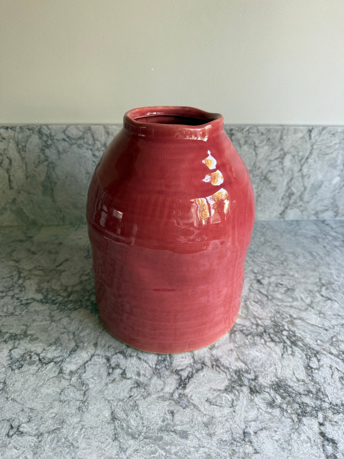Handgemaakte Keramische Vaas - Oud Roze, Huis en Inrichting, Woonaccessoires | Vazen, Ophalen