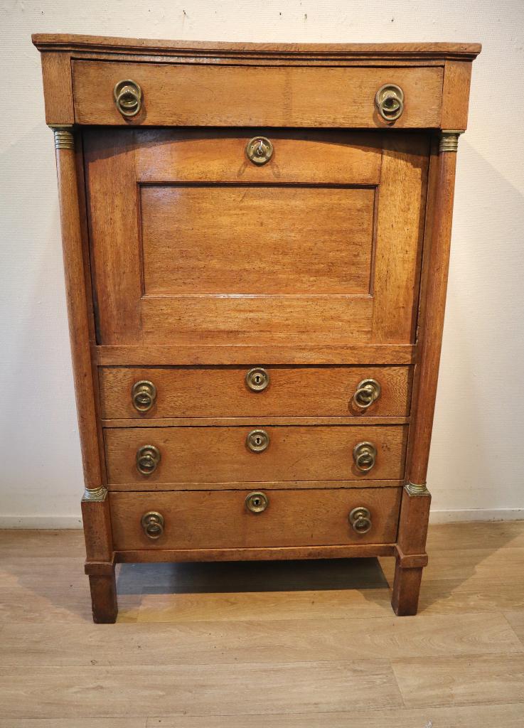 Antieke Hollandse secretaire à abbatant, klepbureau, Ophalen of Verzenden