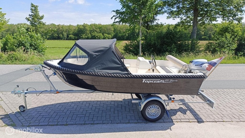 Topcraft 410 Sloep Honda 10 PK 4-Takt + Nieuwe Boottrailer, Watersport en Boten, Gebruikt, Topcraft, Topcraft, Topcraft