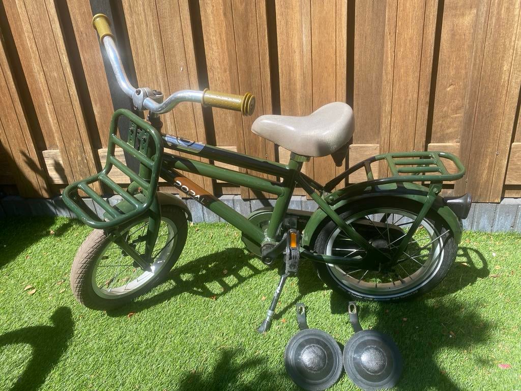 Popal Kinderfiets 16 inch - Groen met voorrekje, Terugtraprem, 16 tot 18 inch, Zo goed als nieuw, Ophalen