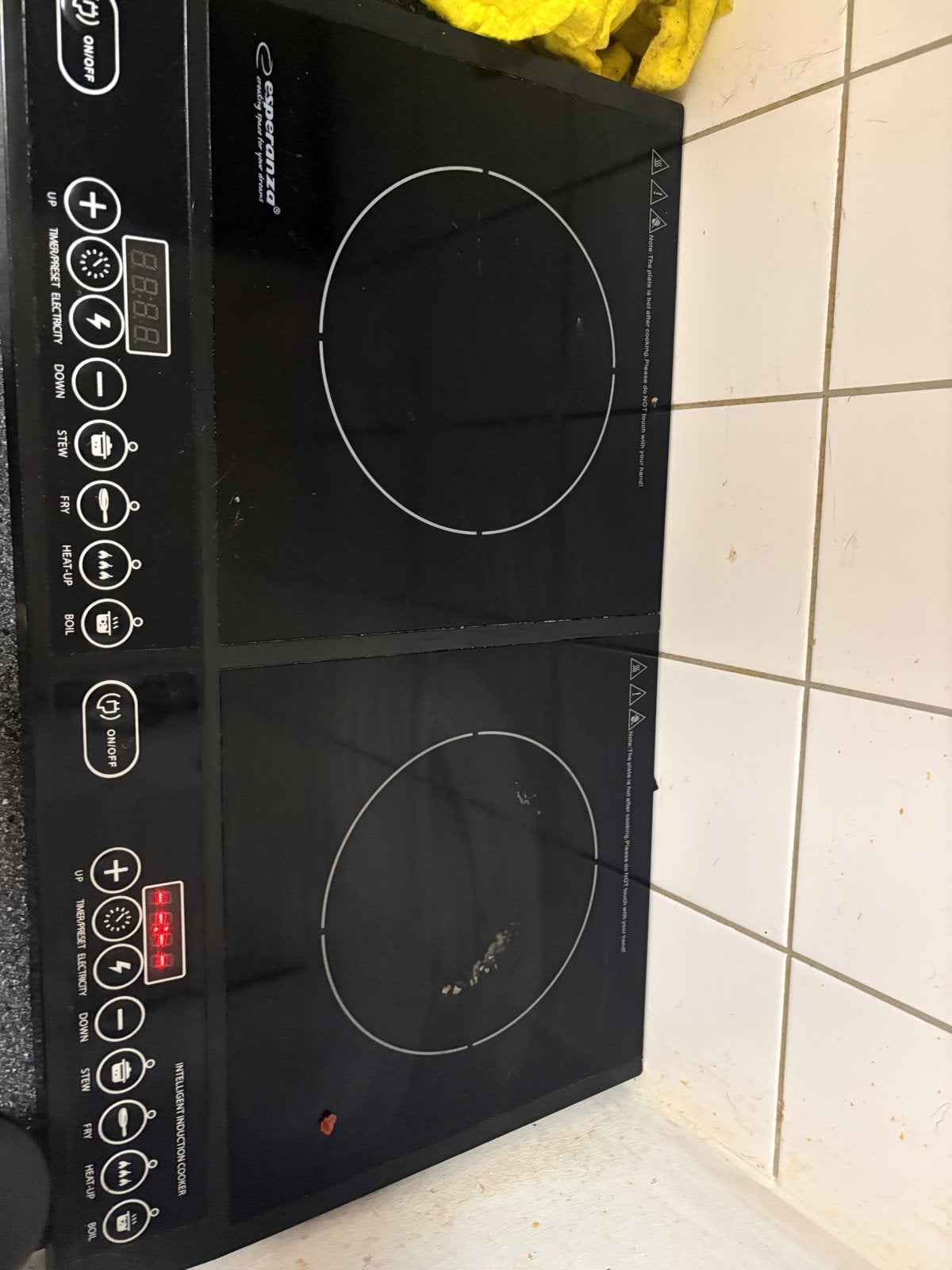 Esperanza Dubbele Inductiekookplaat - Zo goed als nieuw, Witgoed en Apparatuur, Kookplaten, Ophalen, 3 kookzones of minder, Zo goed als nieuw
