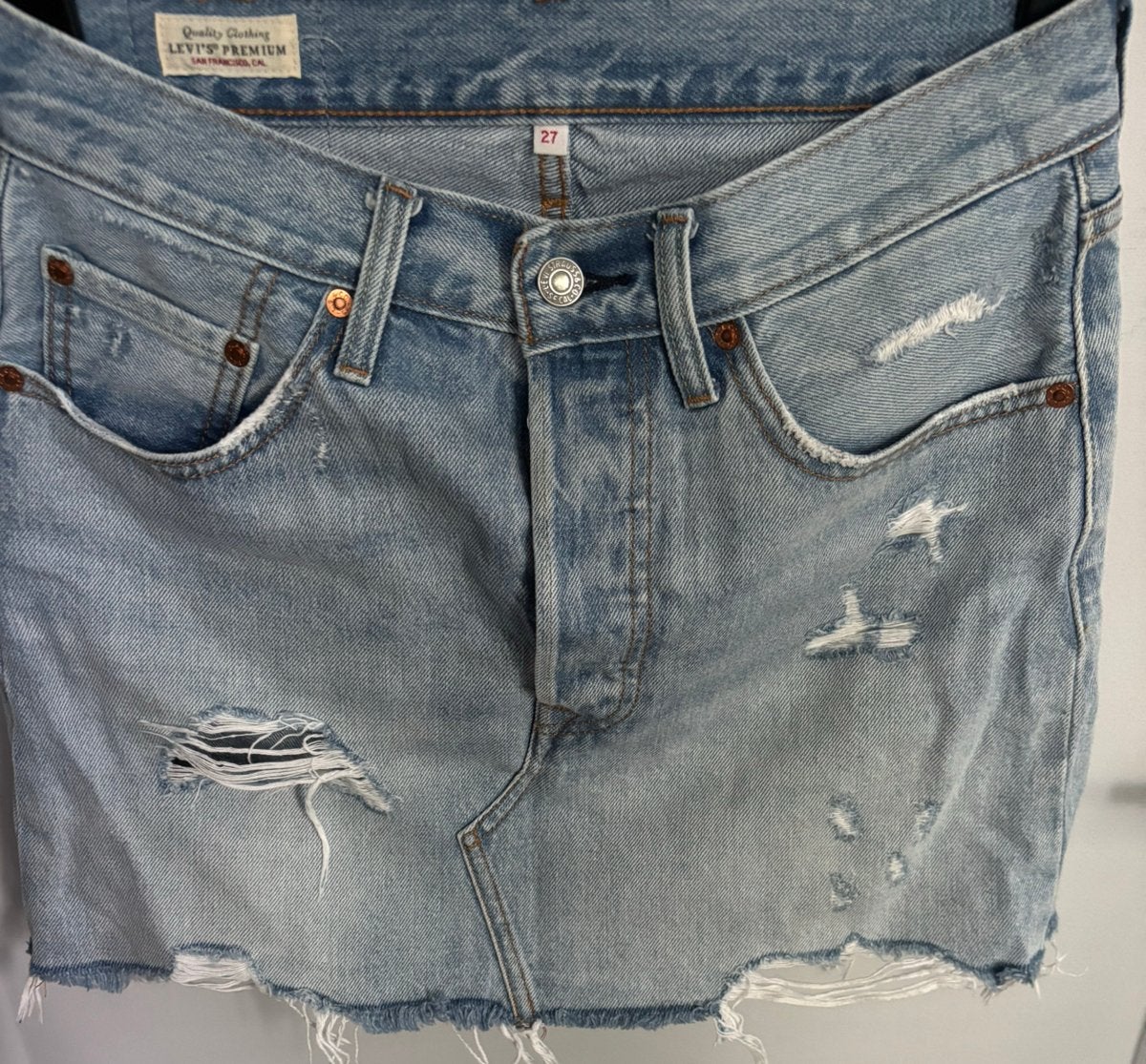 Levi’s spijkerrok maat 36 – zo goed als nieuw, Ophalen, Zo goed als nieuw, Blauw, W27 (confectie 34) of kleiner