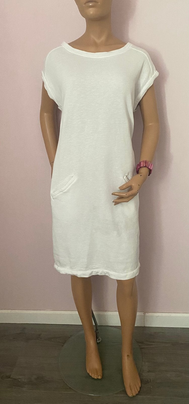 By Bar Jurk Wit 100% Katoen Maat L, Kleding | Dames, Jurken, Wit, Maat 42/44 (L), Ophalen of Verzenden, Knielengte