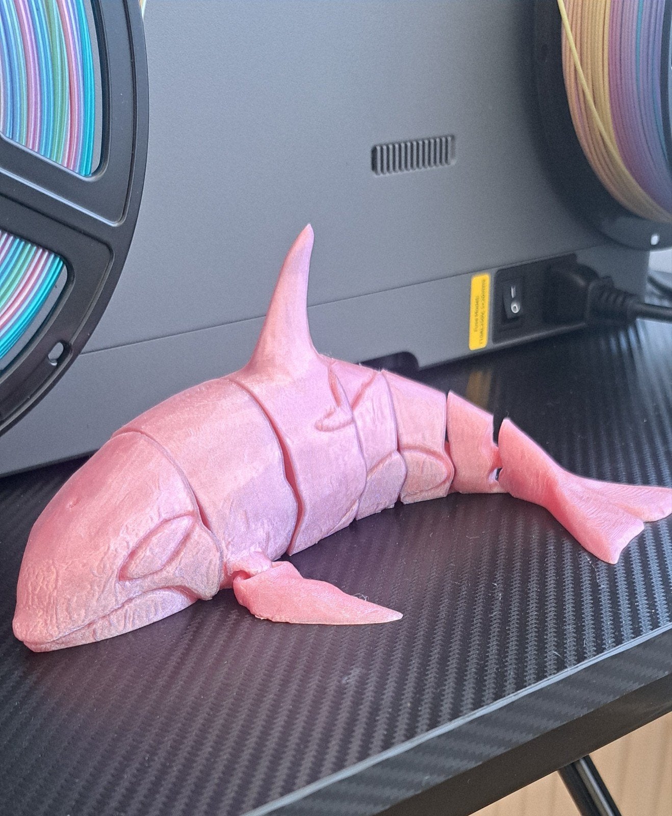 Rose quartzs 3D articulated Orca, Ophalen of Verzenden, Nieuw