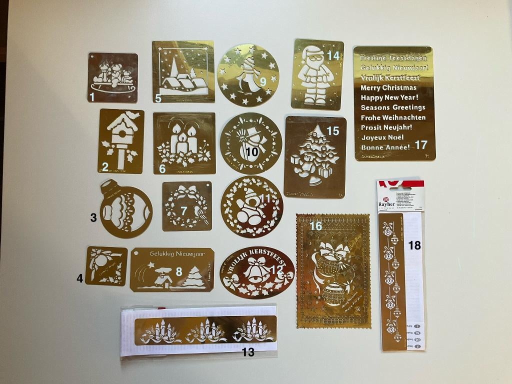 kaarten maken embossing stencils sjablonen kerst, Hobby en Vrije tijd, Kaarten | Zelf maken, Ophalen of Verzenden, Zo goed als nieuw