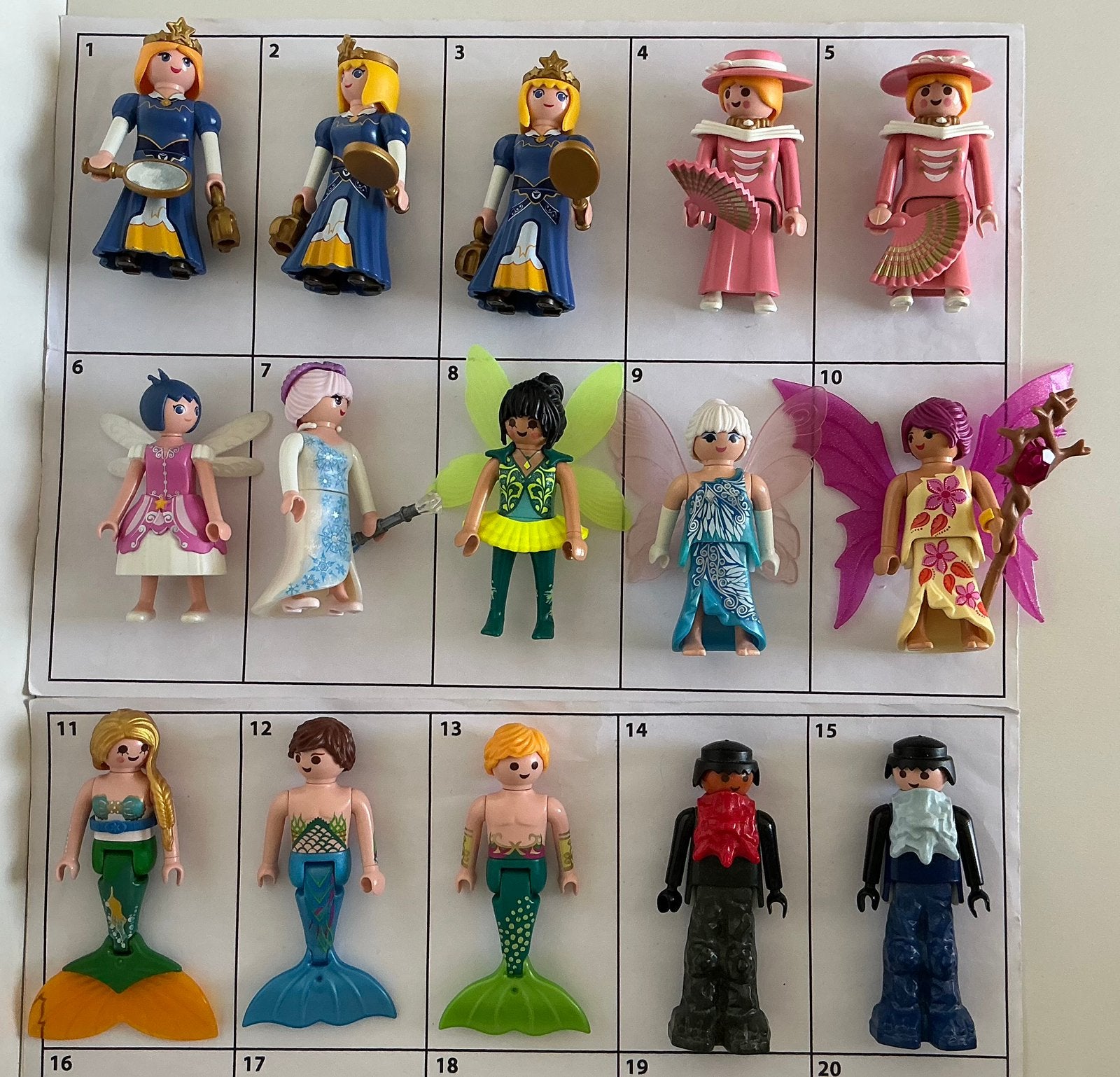 Playmobil diverse poppetjes, prinses, fee, zeemeermin etc., Ophalen of Verzenden, Gebruikt, Losse onderdelen, Figuren
