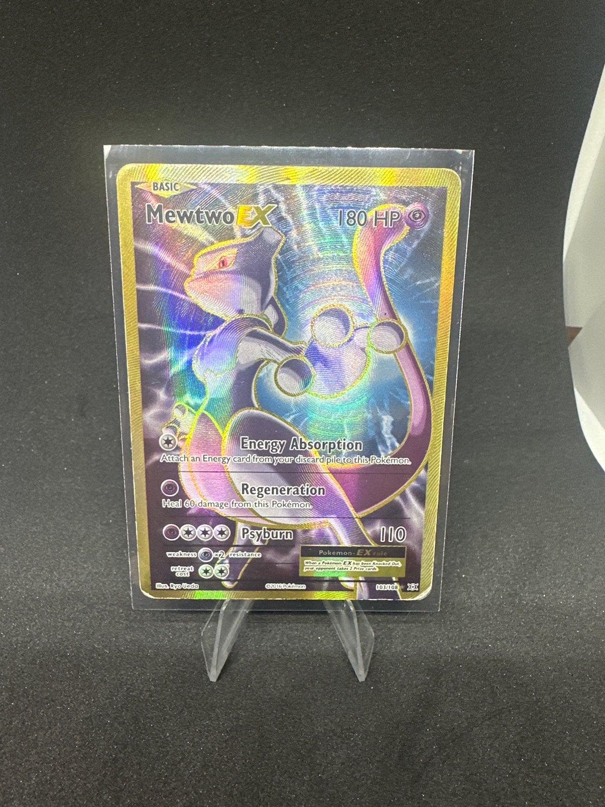 Mewtwo EX 103/108 evolutions, Ophalen of Verzenden, Zo goed als nieuw, Losse kaart, Foil