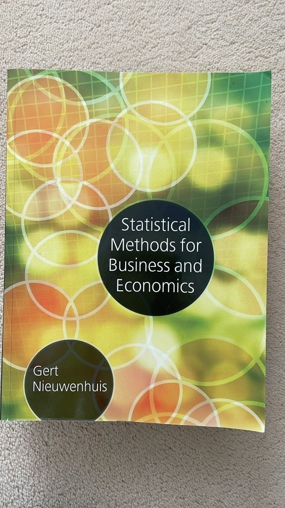 Statistical Methods for Business and Economics - Nieuwenhuis, Boeken, Nieuw, Gert Nieuwenhuis, Ophalen of Verzenden, WO
