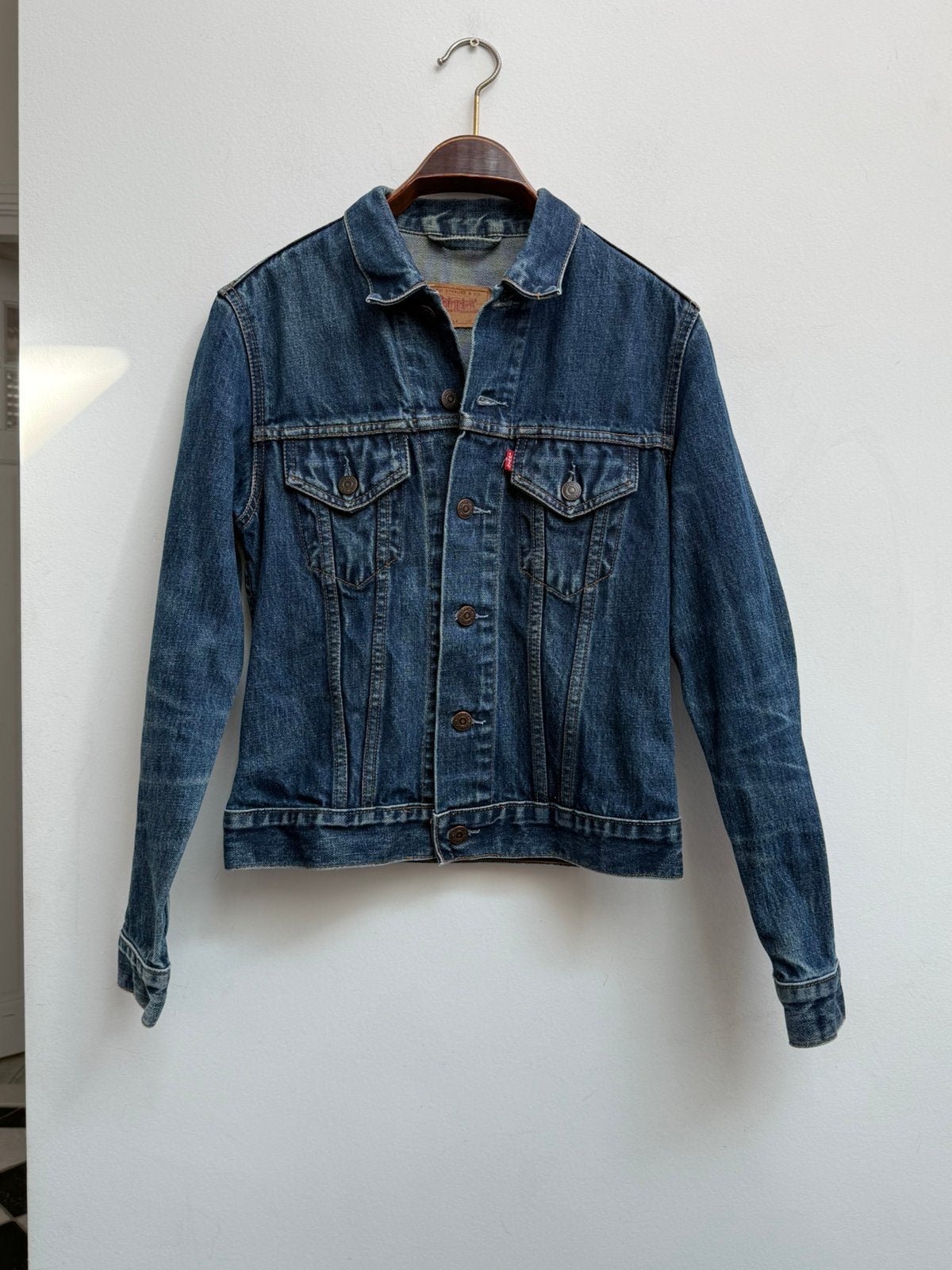 Levi's Spijkerjack – 90s Gebleekt Paneel – Maat Dames S-M, Ophalen of Verzenden, Zo goed als nieuw, Maat 38/40 (M), Blauw