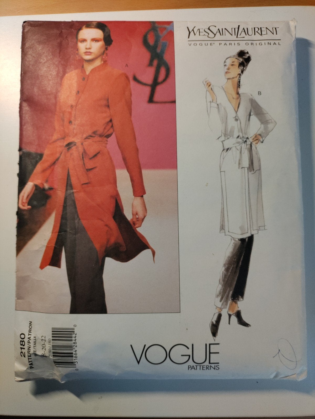 Vintage YSL Vogue naaipatroon 2180 tuniek & broek, Verzenden