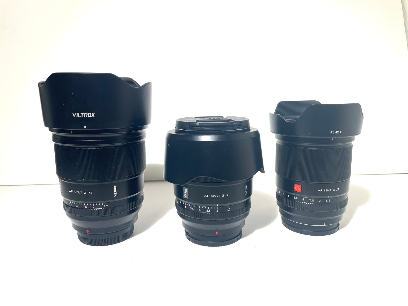 3x Viltrox voor fujifilm xf 13mm 1.4 / 27mm 1.2 en 75mm 1.2, Ophalen, Zo goed als nieuw, Standaardlens
