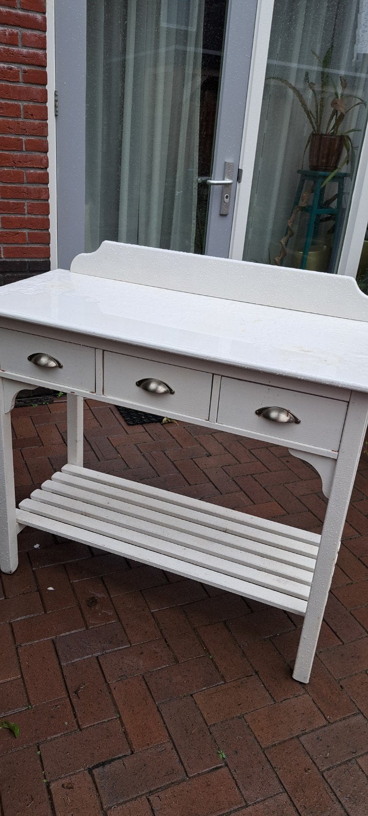 tafel commode buitentafel sidetable, Ophalen, Gebruikt, 100 tot 150 cm, Grenenhout
