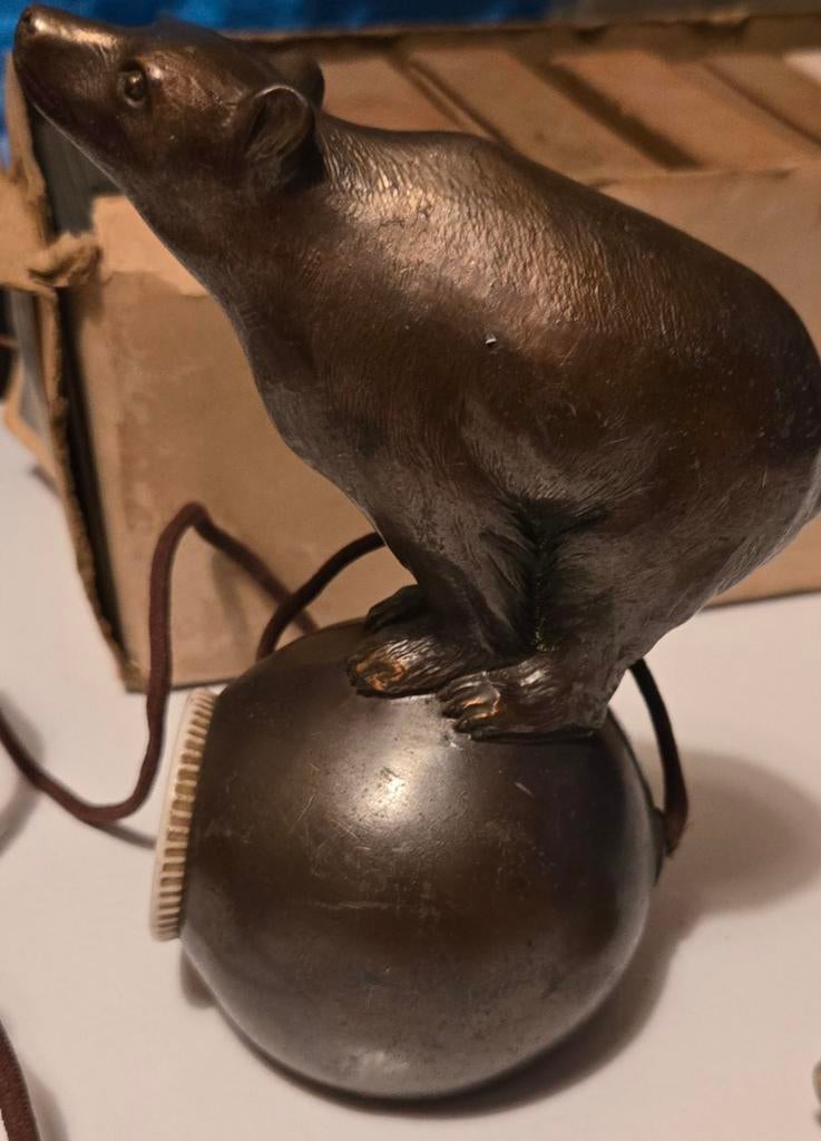 Antieke bronzen beerlampje - Uniek verzamelobject, Ophalen of Verzenden