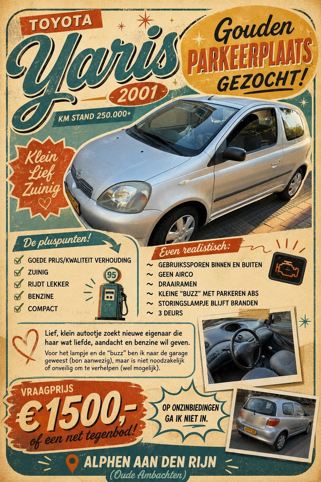 Toyota Yaris 1.3 16V 3DR Linea Luna 2001 Grijs, Auto's, Toyota, Voorwielaandrijving, 1299 cc, 31 €/maand, 4 cilinders